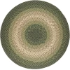 Rhody Twin River Green Multi TR22 4 ft. X 4 ft. Round Braided Rug