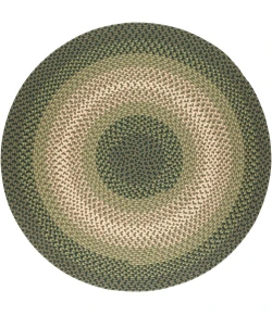 Rhody Twin River Green Multi TR22 4 ft. X 4 ft. Round Braided Rug
