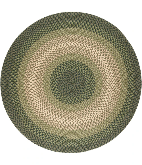 Rhody Twin River Green Multi TR22 4 ft. X 4 ft. Round Rug