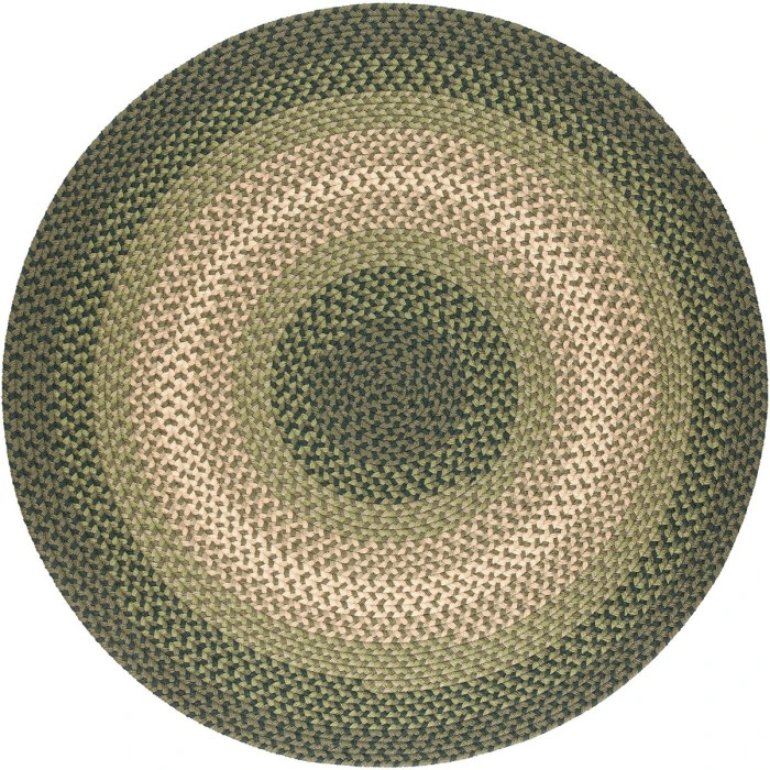 Rhody Twin River Green Multi TR22 10 ft. X 10 ft. Round Rug