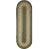 Rhody Twin River Green Multi TR22 2 ft. X 4 ft. Oval Runner Braided Rug