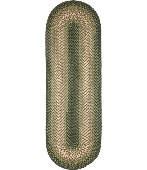 Rhody Twin River Green Multi TR22 2 ft. X 8 ft. Oval Runner Rug