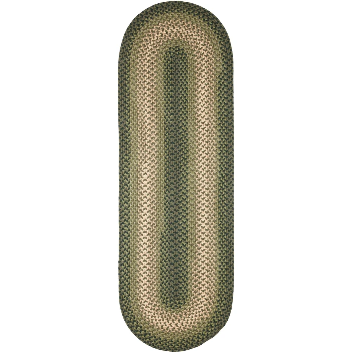 Rhody Twin River Green Multi TR22 2 ft. X 10 ft. Oval Runner Rug