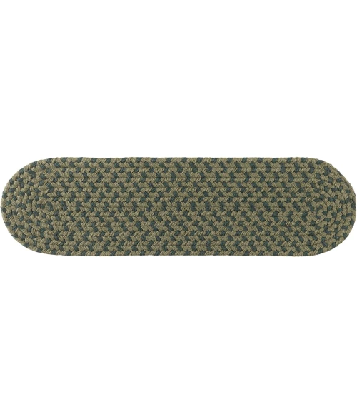 Rhody Twin River Green Multi TR22 8 in. X 28 in. Stair Tread Rug