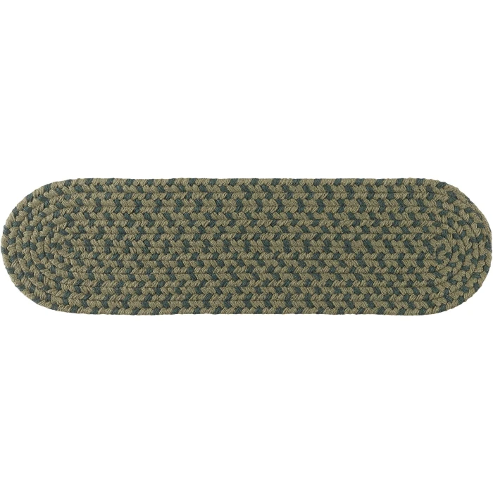Rhody Twin River Green Multi TR22 8 in. X 28 in. Stair Tread Set-of-13 Rug