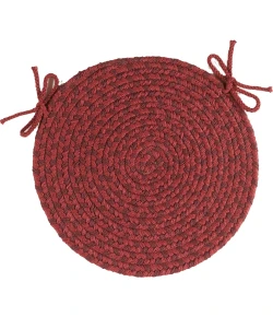 Rhody Twin River Red Multi TR42 15 in. X 15 in. Chair Pad Set-of-4 Braided Rug