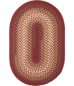 Rhody Twin River Red Multi TR42 10 ft. X 13 ft. Oval Braided Rug