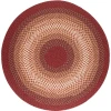 Rhody Twin River Red Multi TR42 4 ft. X 4 ft. Round Braided Rug