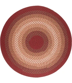 Rhody Twin River Red Multi TR42 10 ft. X 10 ft. Round Braided Rug