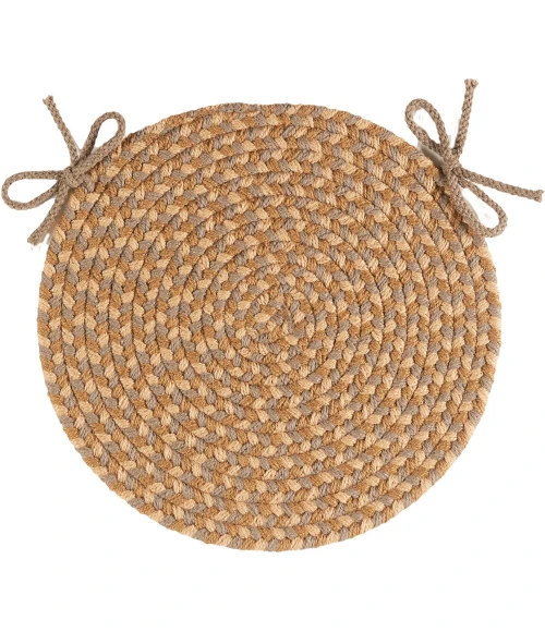 Rhody Twin River Natural Multi TR52 15 in. X 15 in. Chair Pad Set-of-4 Rug