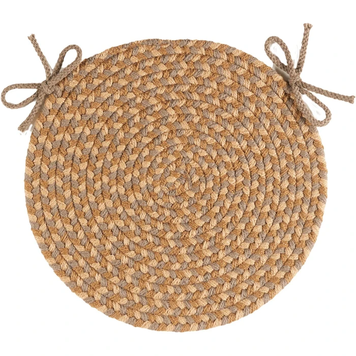 Rhody Twin River Natural Multi TR52 15 in. X 15 in. Chair Pad Rug