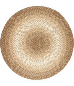 Rhody Twin River Natural Multi TR52 4 ft. X 4 ft. Round Braided Rug