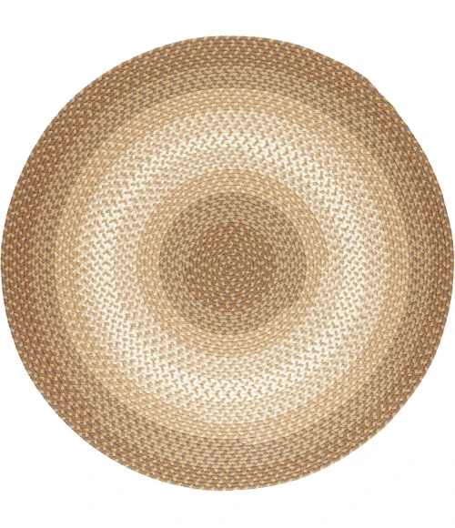 Rhody Twin River Natural Multi TR52 4 ft. X 4 ft. Round Rug