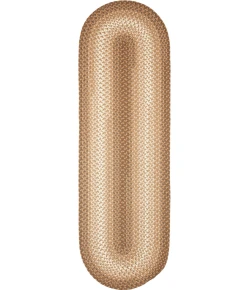 Rhody Twin River Natural Multi TR52 2 ft. X 8 ft. Oval Runner Braided Rug