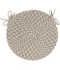 Rhody Twin River Frosty Multi TR62 15 in. X 15 in. Chair Pad Set-of-4 Braided Rug