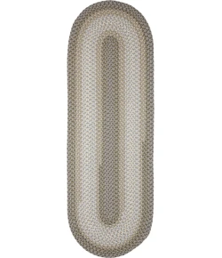 Rhody Twin River Frosty Multi TR62 2 ft. X 8 ft. Oval Runner Braided Rug