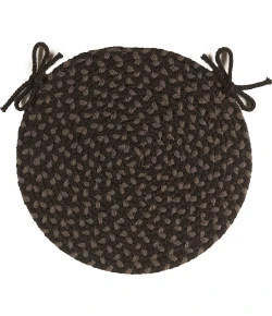 Rhody Twin River Black Multi TR82 15 in. X 15 in. Chair Pad Set-of-4 Braided Rug