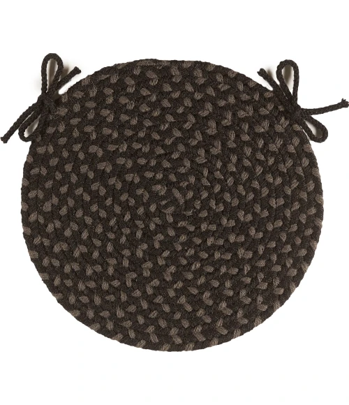 Rhody Twin River Black Multi TR82 15 in. X 15 in. Chair Pad Set-of-4 Rug