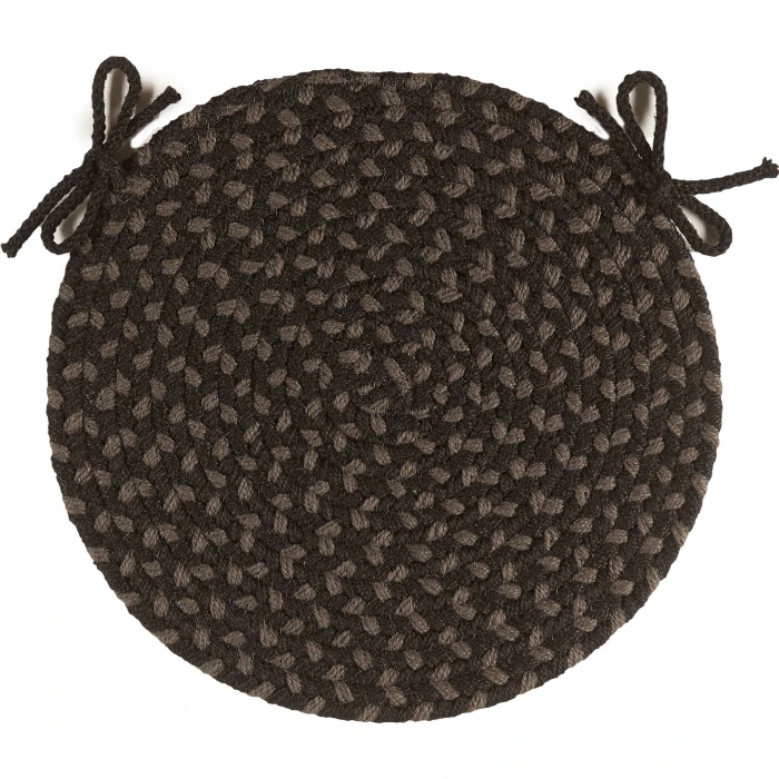 Rhody Twin River Black Multi TR82 15 in. X 15 in. Chair Pad Rug