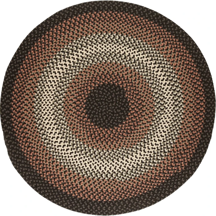 Rhody Twin River Black Multi TR82 8 ft. X 8 ft. Round Rug