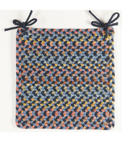 Rhody Woodstock Indigo WO11 15 in. X 15 in. Chair Pad Set-of-4 Rug