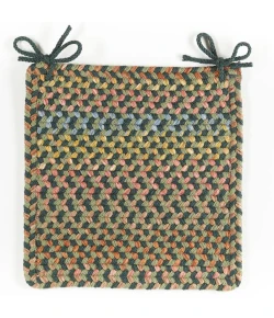 Rhody Woodstock Forest WO21 15 in. X 15 in. Chair Pad Set-of-4 Braided Rug