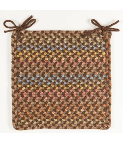 Rhody Woodstock Hickory WO31 15 in. X 15 in. Chair Pad Set-of-4 Braided Rug