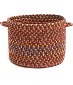 Rhody Woodstock Maroon WO41 18 in. X 12 in. Basket Braided Rug