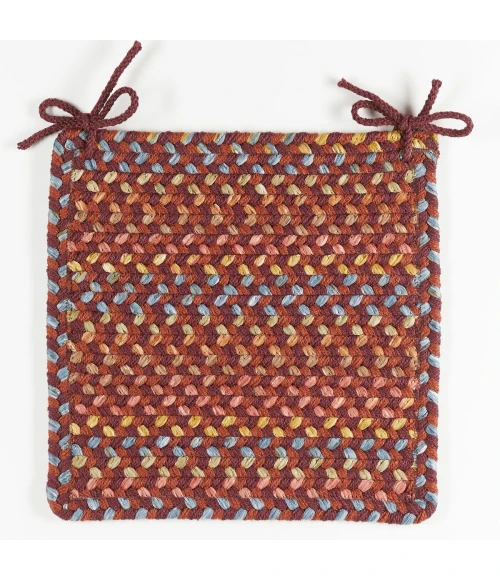 Rhody Woodstock Maroon WO41 15 in. X 15 in. Chair Pad Set-of-4 Rug