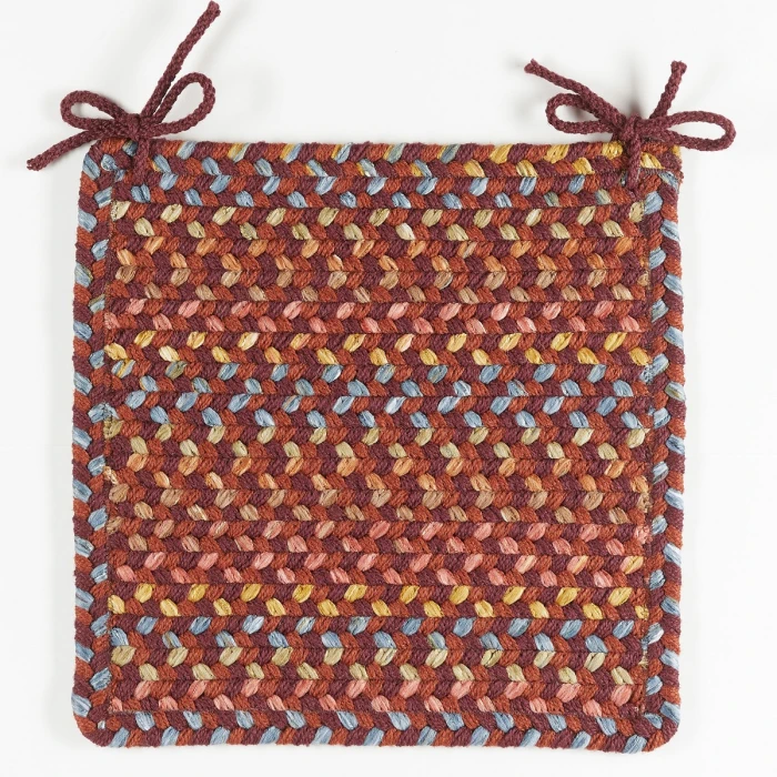 Rhody Woodstock Maroon WO41 15 in. X 15 in. Chair Pad Set-of-4 Rug