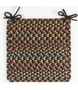 Rhody Woodstock Onyx WO81 15 in. X 15 in. Chair Pad Set-of-4 Braided Rug