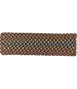 Rhody Woodstock Onyx WO81 8 in. X 28 in. Stair Tread Set-of-13 Braided Rug