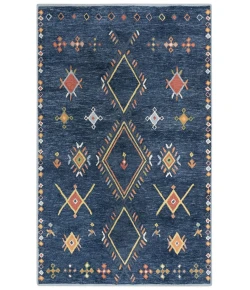 Rizzy Home Catawba Blue/Red A02102 5 ft. X 7 ft. 6 in. Rectangle Rug