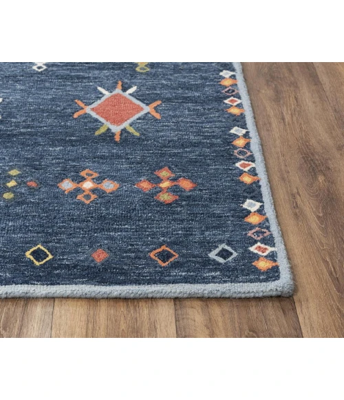 Rizzy Home Catawba Blue/Red A02102 5 ft. X 7 ft. 6 in. Rectangle Rug