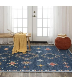 Rizzy Home Catawba Blue/Red A02102 5 ft. X 7 ft. 6 in. Rectangle Rug