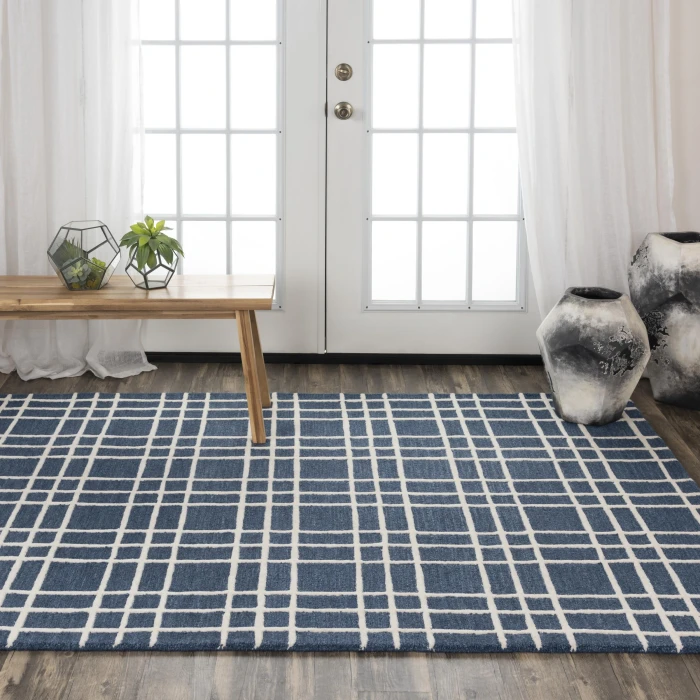 Rizzy Home Lofton Blue A07102 7 ft. 9 in. X 9 ft. 9 in. Rectangle Rug
