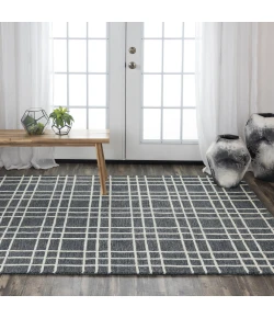 Rizzy Home Lofton Black and Gray A07104 7 ft. 9 in. X 9 ft. 9 in. Rectangle Rug