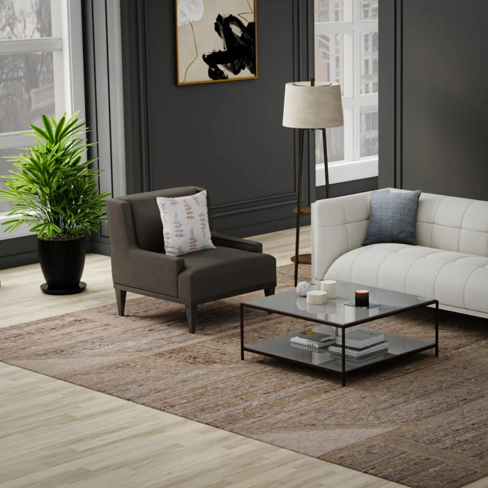 Rizzy Home Lofton Brown A07211 7 ft. 9 in. X 9 ft. 9 in. Rectangle Rug