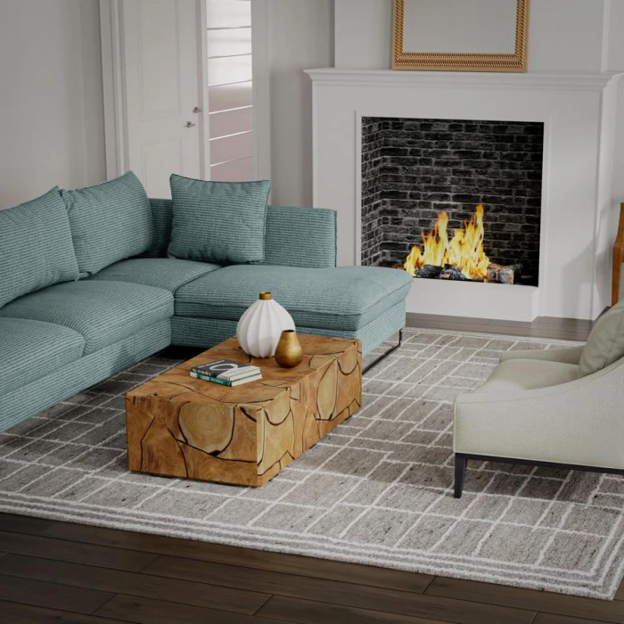 Rizzy Home Lofton Gray A07215 7 ft. 9 in. X 9 ft. 9 in. Rectangle Rug