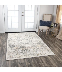 Rizzy Home Bristol BRS101 Beige / Blue Area Rug 3 ft. 11 in. X 5 ft. 6 in. Rectangle