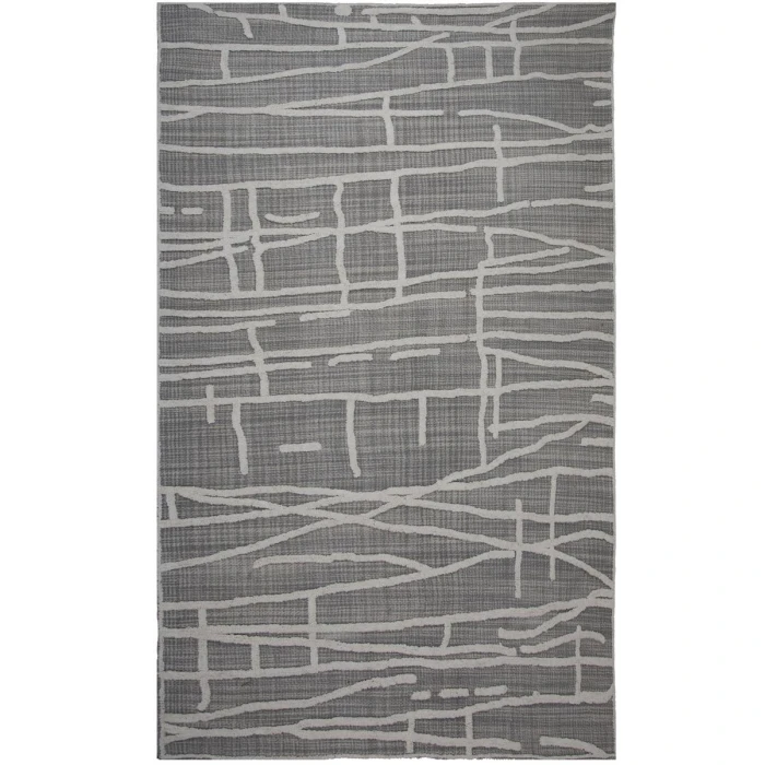 Rizzy Home Bixby Gray BX01GR 5 ft. X 7 ft. 6 in. Rectangle Rug