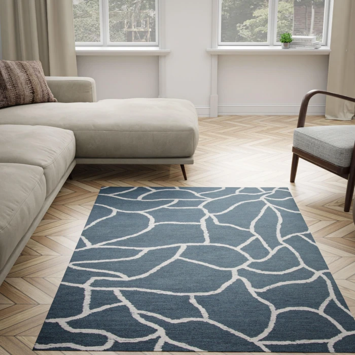 Rizzy Home Bixby Blue BX06BL 5 ft. X 7 ft. 6 in. Rectangle Rug
