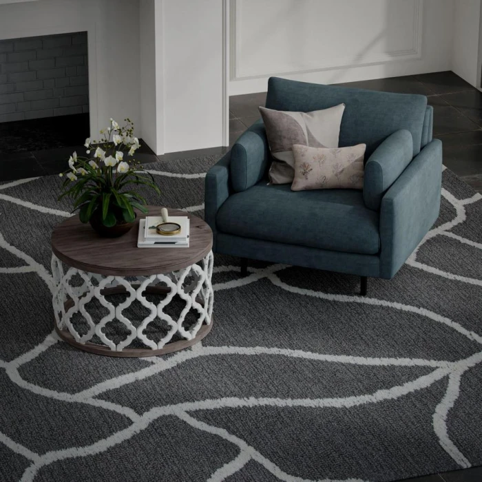 Rizzy Home Bixby Gray BX06GR 5 ft. X 7 ft. 6 in. Rectangle Rug