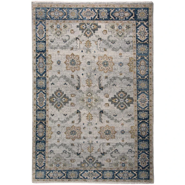 Rizzy Home Centra Gray/Blue CET725 6 ft. X 9 ft. Rectangle Rug