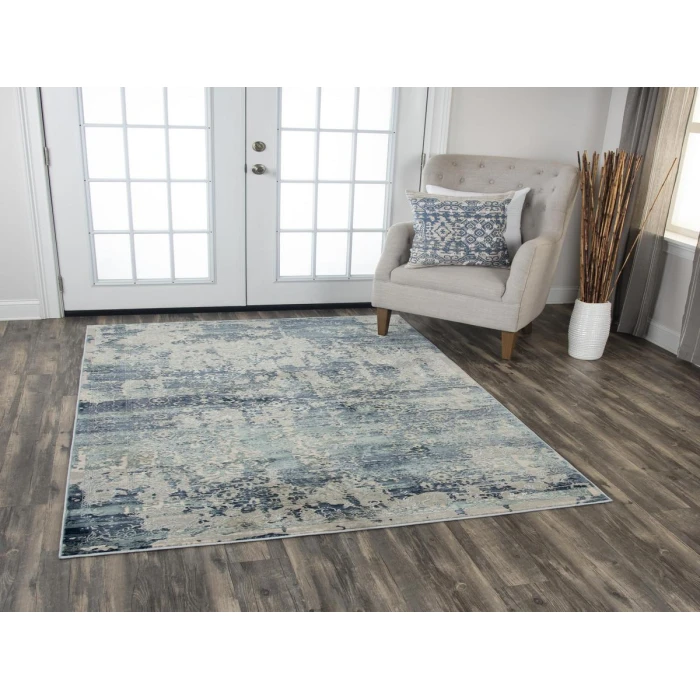 Rizzy Chelsea Area Rug CHS107 3'11" x 5'6" Gray/Teal