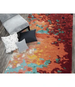 Rizzy Home Connie Post CNP101 Orange Area Rug 5 ft. X 8 ft. Rectangle
