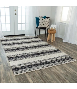 Rizzy Home Capri CPI104 Beige / Navy Area Rug 7 ft. 6 in. X 9 ft. 6 in. Rectangle