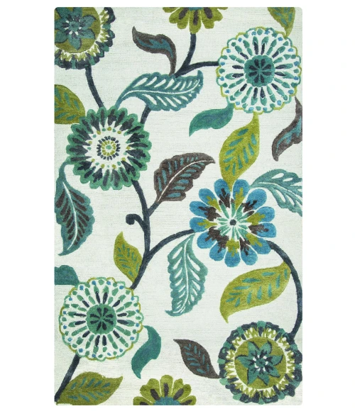 Rizzy Eden Harbor Area Rug EH8642 10' Round sage/blue--teal