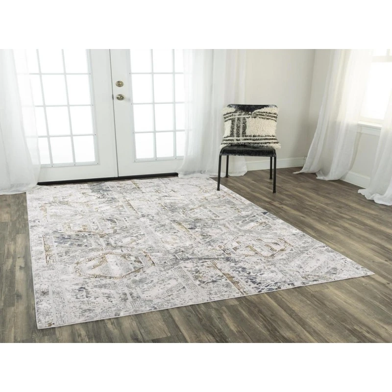 Rizzy Emerge Area Rug EMG924 5'3" x 7'6" Stone/Beige