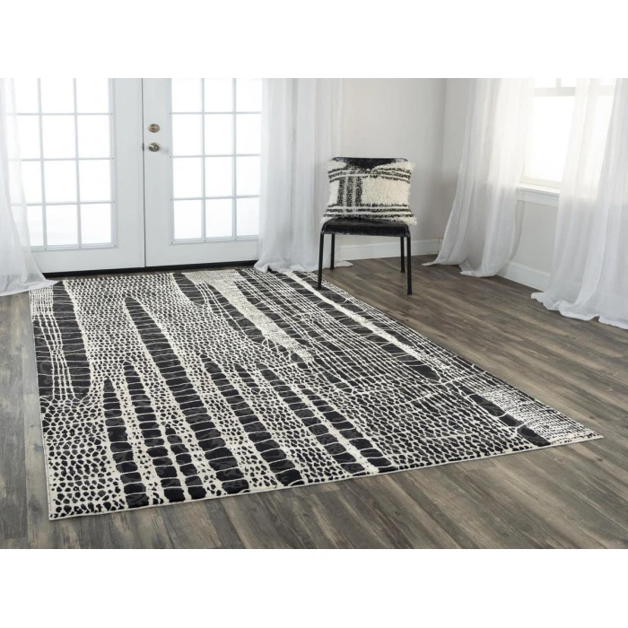 Rizzy Emerge Area Rug EMG926 5'3" x 7'6" Beige/Black